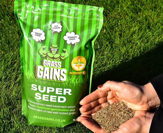 Grass Gains Super Seed 500g Shaker Style Box